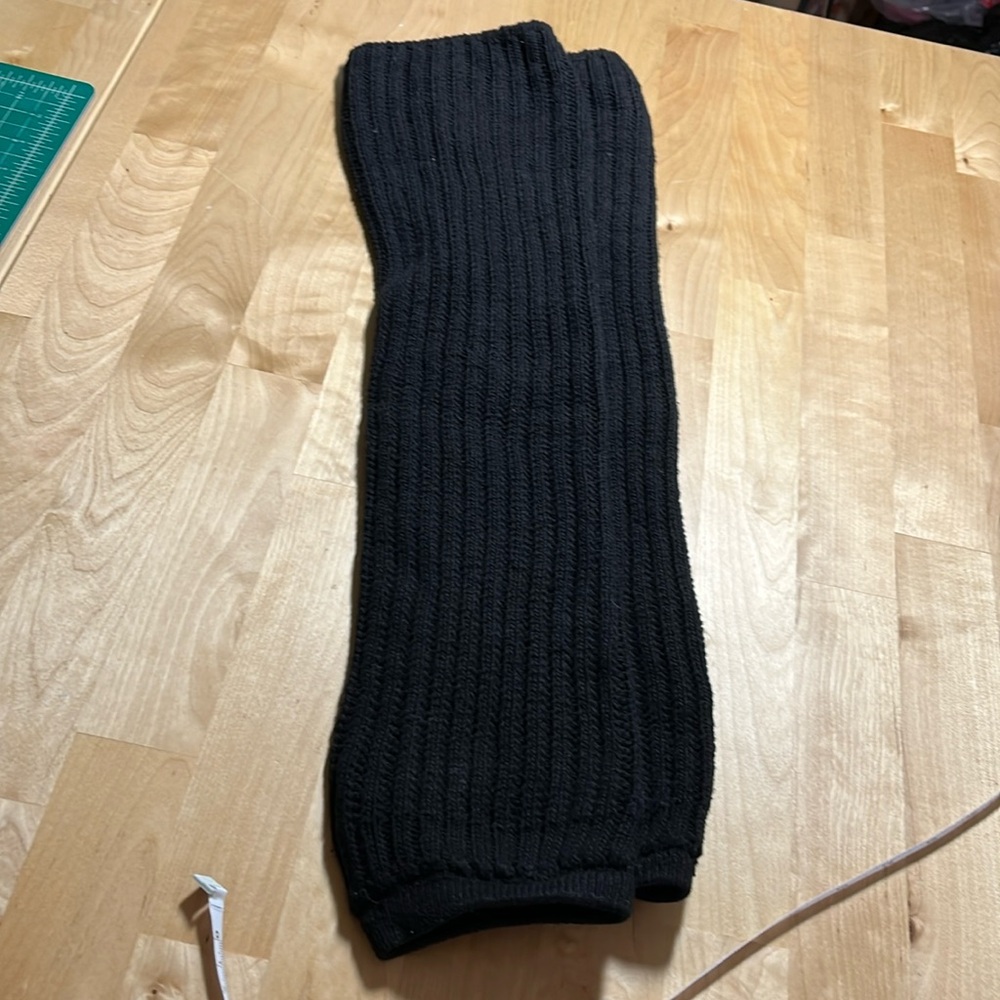 Black cotton leg warmers, size L/XL